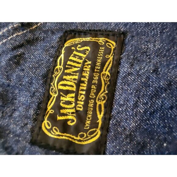 Vintage Jack Daniels Distillery Overalls Bibs Men 40 Tall Blue USA Made Cotton - Picture 6 of 6